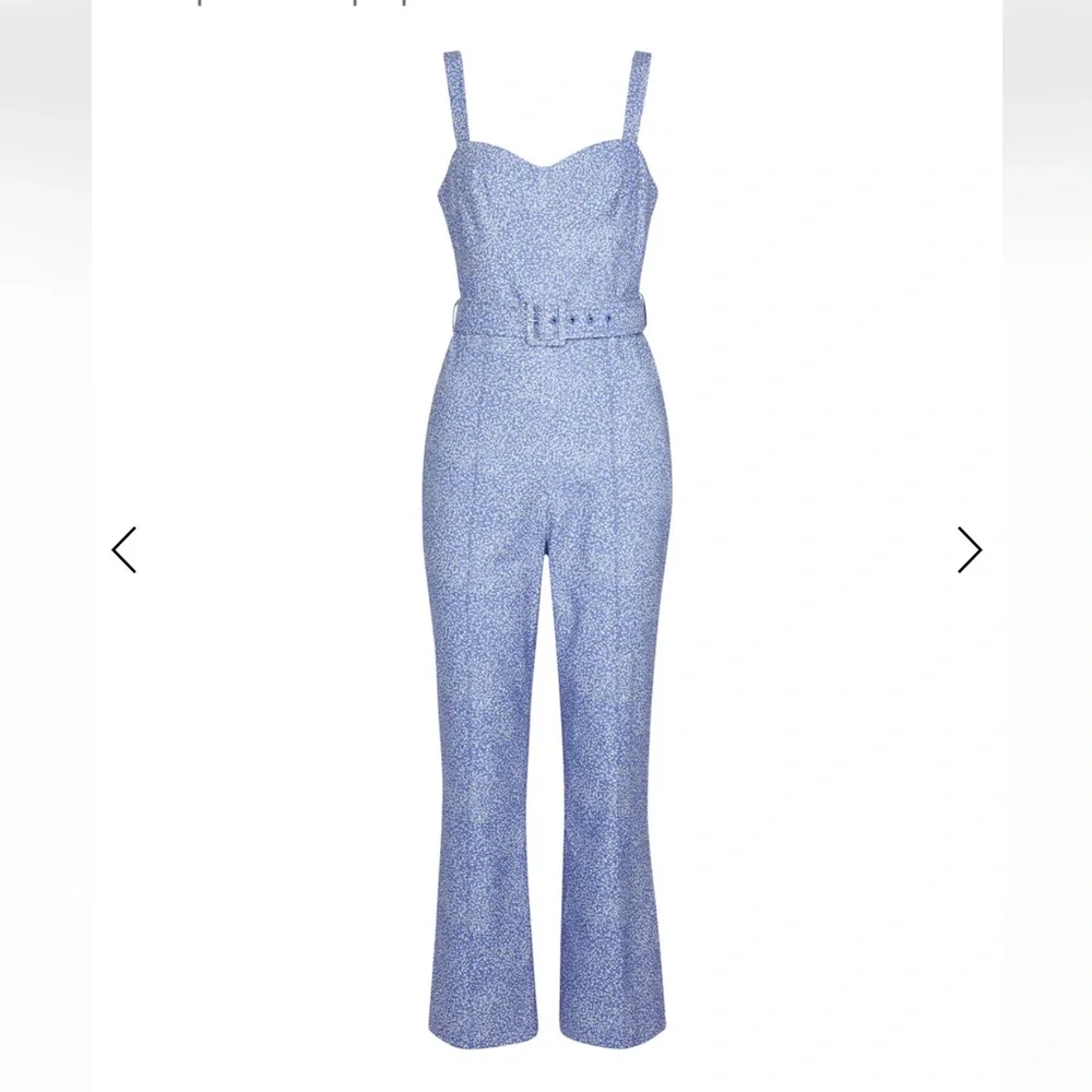 NWOT Jonathan Simkhai Layla Harper Blue Polkadot Jumpsuit size 6 - Picture 2 of 12